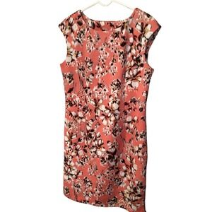 Cato Womens Coral Floral Sleeveless Sheath Dress Size S New With Tags NWT